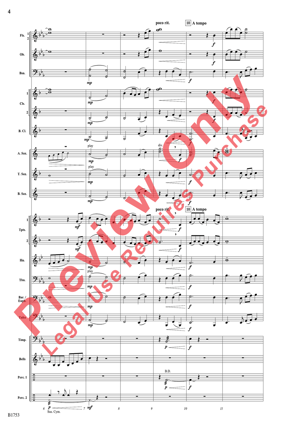The Wings of Mercury The Wings of Mercury Concert Band scores gallery preview page 4
