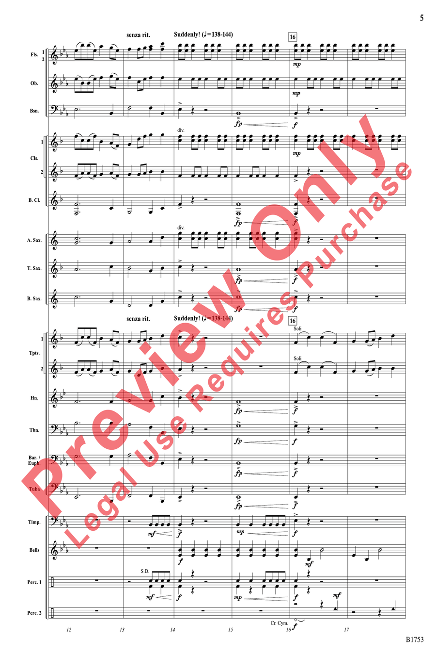 The Wings of Mercury The Wings of Mercury Concert Band scores gallery preview page 5