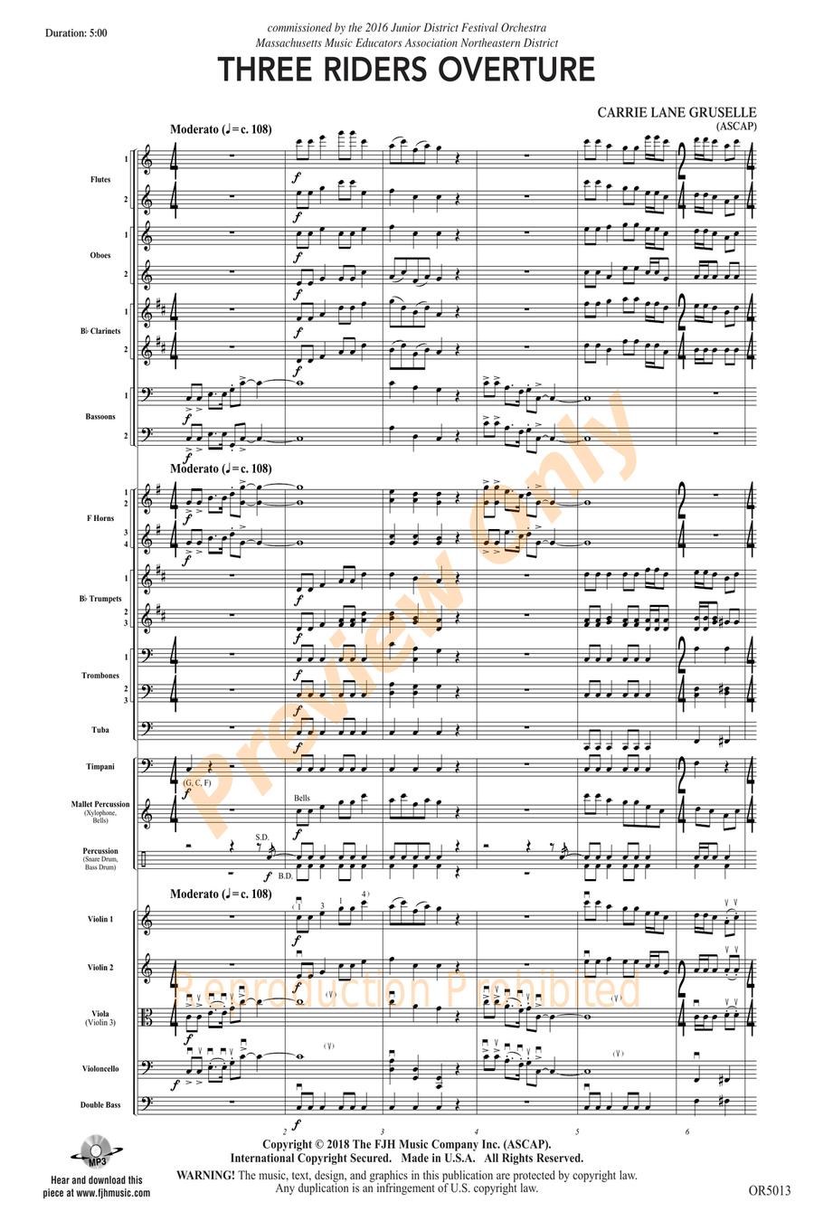 Three Riders Overture Three Riders Overture Full Orchestra scores gallery preview page 3
