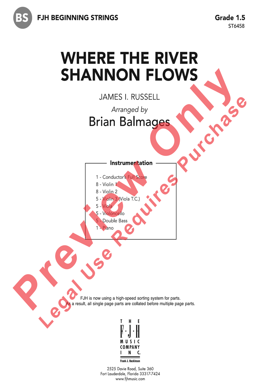 Where the River Shannon Flows String Orchestra scores gallery preview page 2