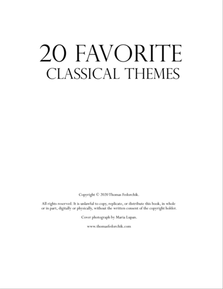 20 Favorite Classical Themes for Easy Piano (C Major / A minor) Easy Piano scores gallery preview page 2