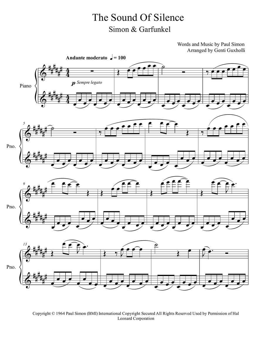The Sound Of Silence The Sound Of Silence Piano Solo scores gallery preview page 2