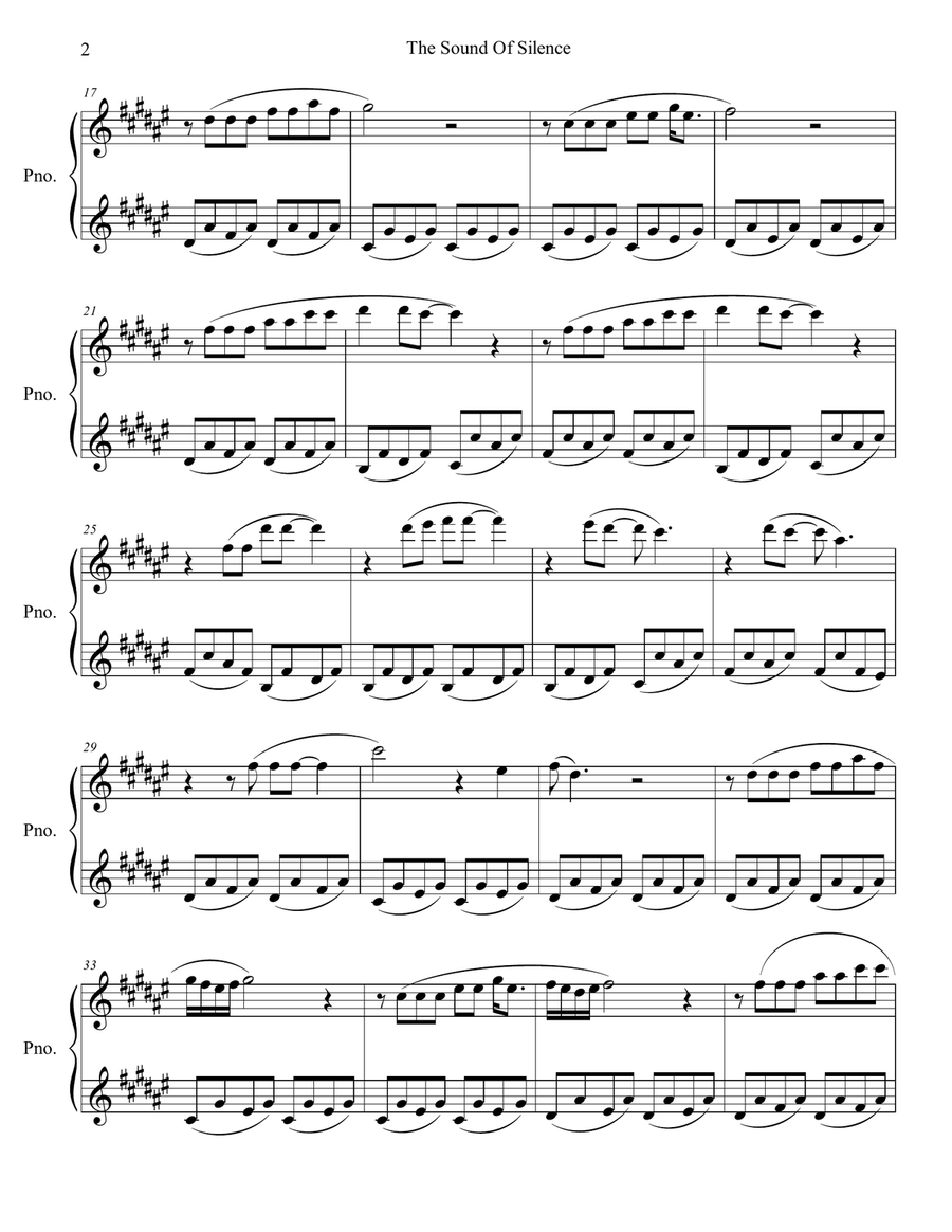 The Sound Of Silence The Sound Of Silence Piano Solo scores gallery preview page 3