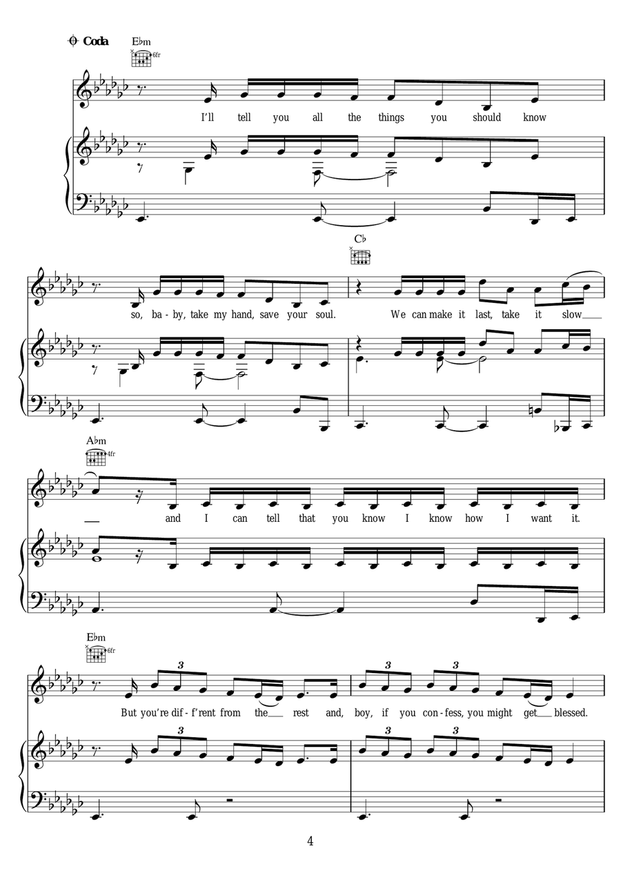 God Is A Woman God Is A Woman Piano, Vocal scores gallery preview page 4