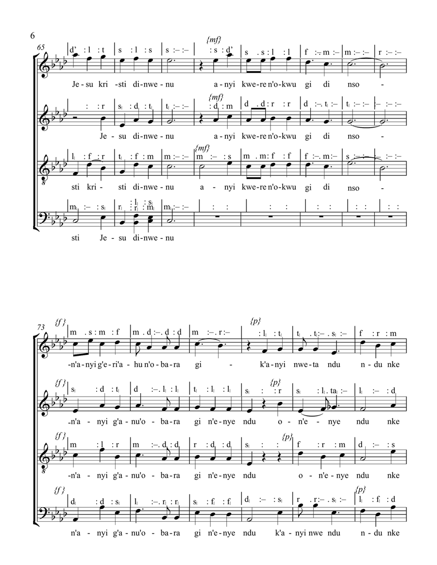 JESU DI NA EUCHARISTIA JESU DI NA EUCHARISTIA 4-Part scores gallery preview page 6