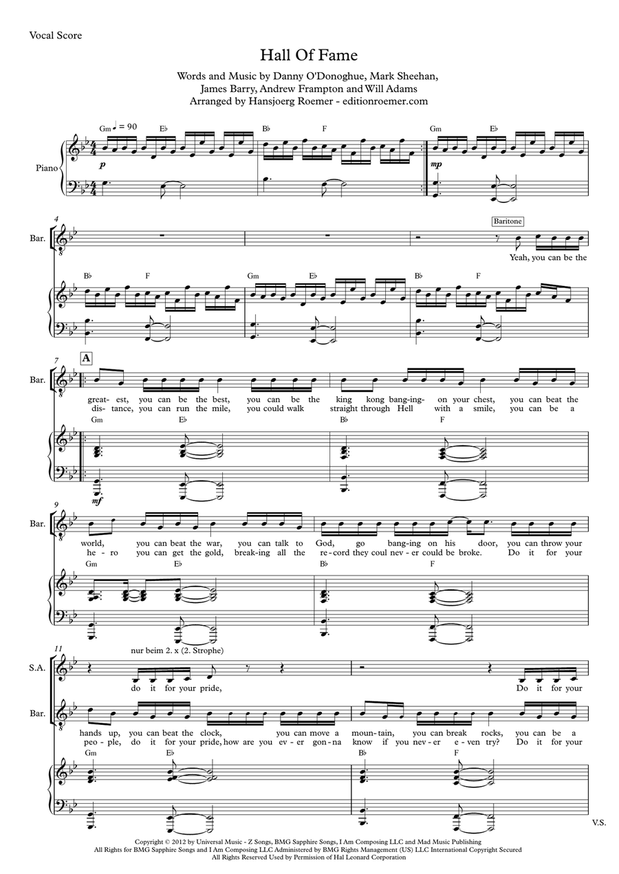 Hall Of Fame 3-Part scores gallery preview page 2
