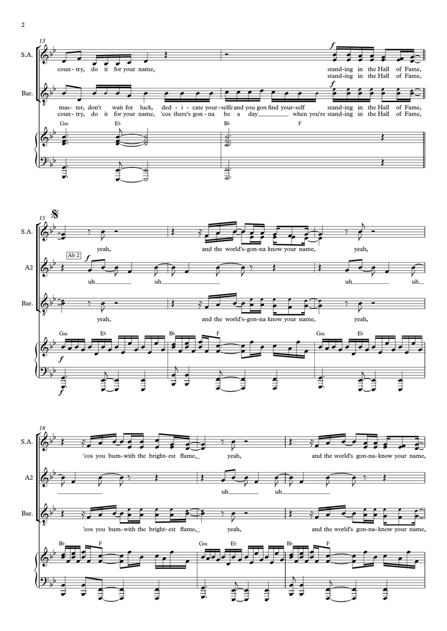 Hall Of Fame 3-Part scores gallery preview page 3