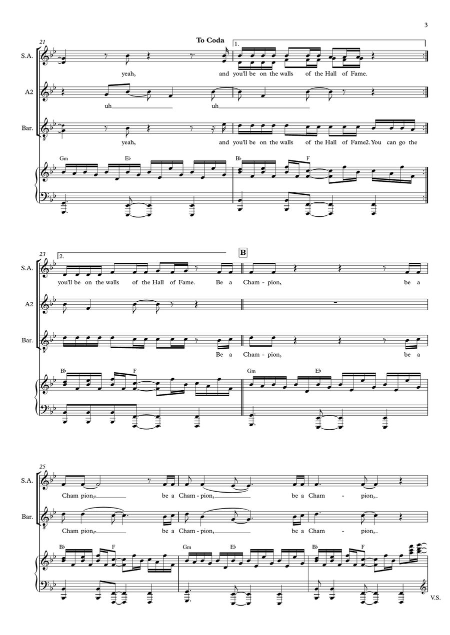 Hall Of Fame 3-Part scores gallery preview page 4