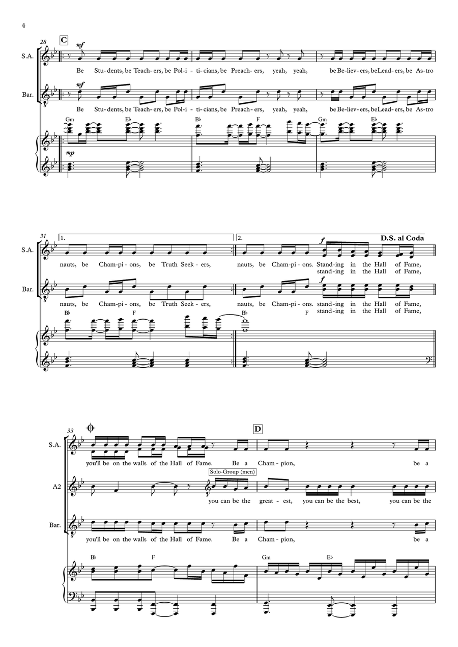 Hall Of Fame 3-Part scores gallery preview page 5
