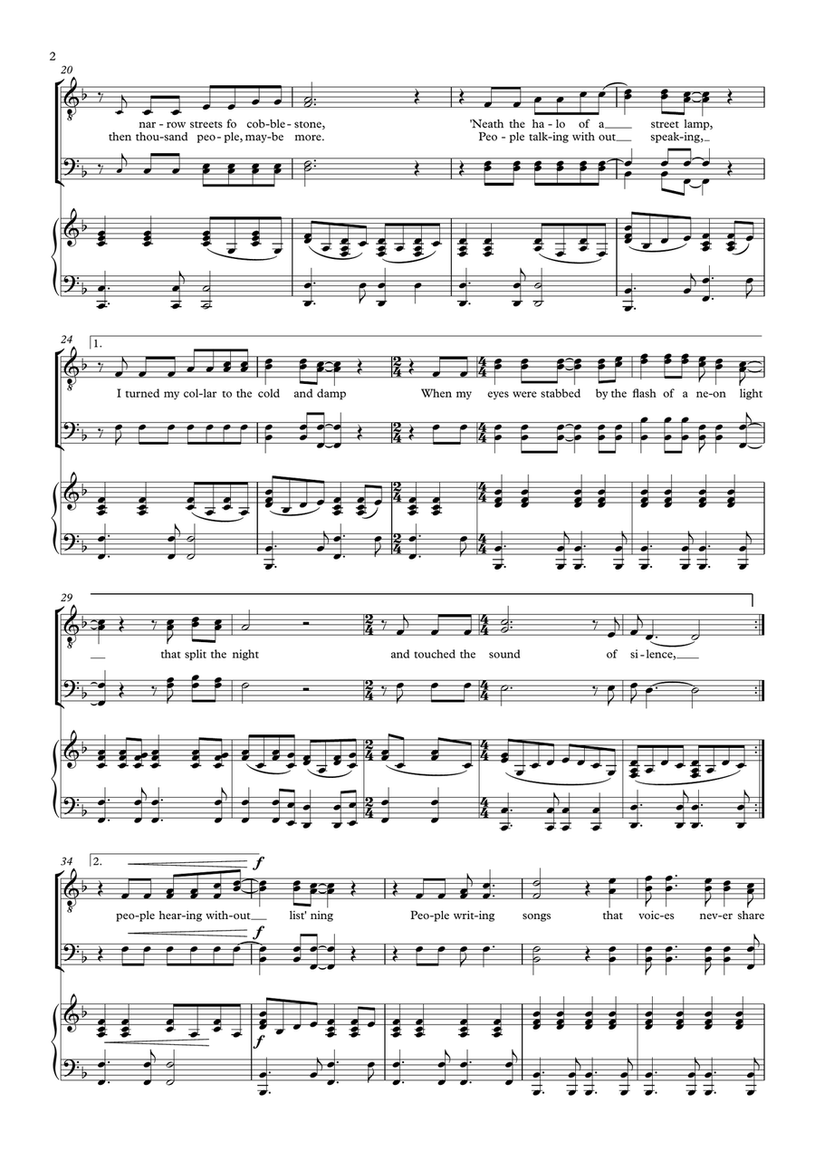 The Sound Of Silence The Sound Of Silence TTBB scores gallery preview page 3