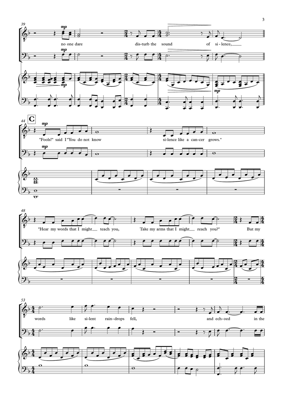 The Sound Of Silence The Sound Of Silence TTBB scores gallery preview page 4