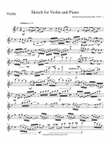 Sketch for Violin and Piano/ violin part, Op. 2