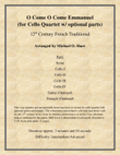 O Come O Come Emmanuel for Cello Quartet