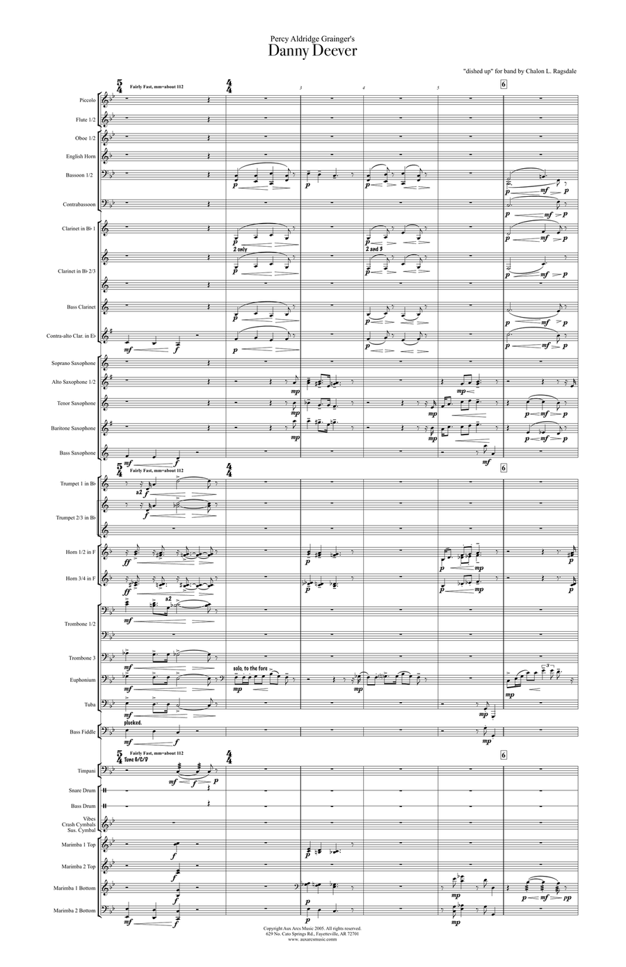 Danny Deever (large score) Concert Band scores gallery preview page 2
