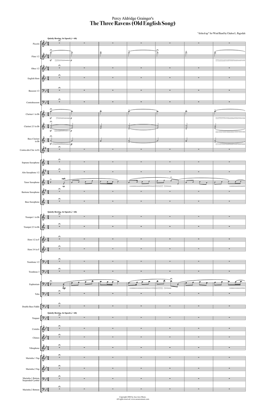 The Three Ravens (large score) Concert Band scores gallery preview page 2