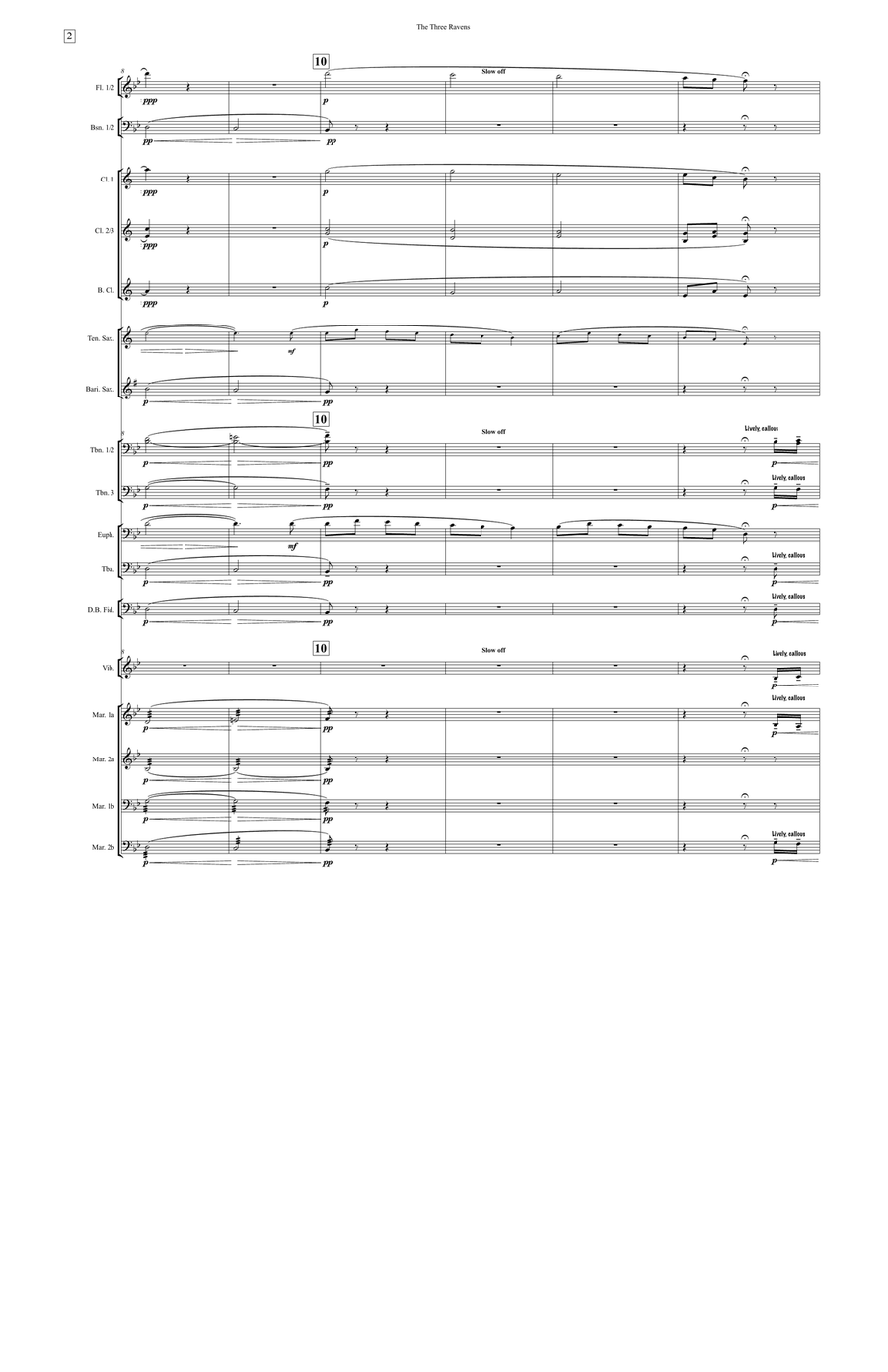The Three Ravens (large score) Concert Band scores gallery preview page 3