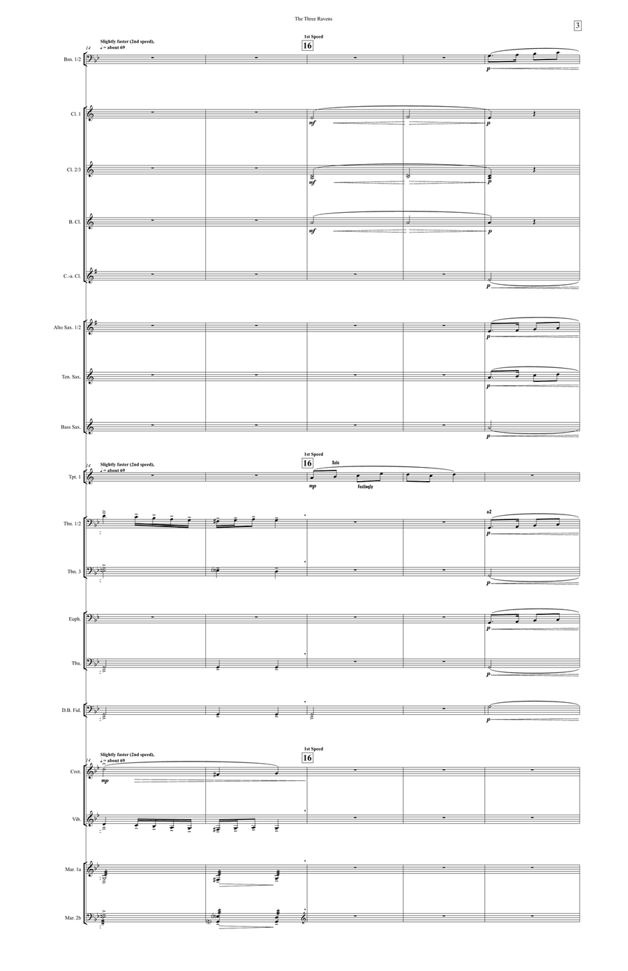 The Three Ravens (large score) Concert Band scores gallery preview page 4