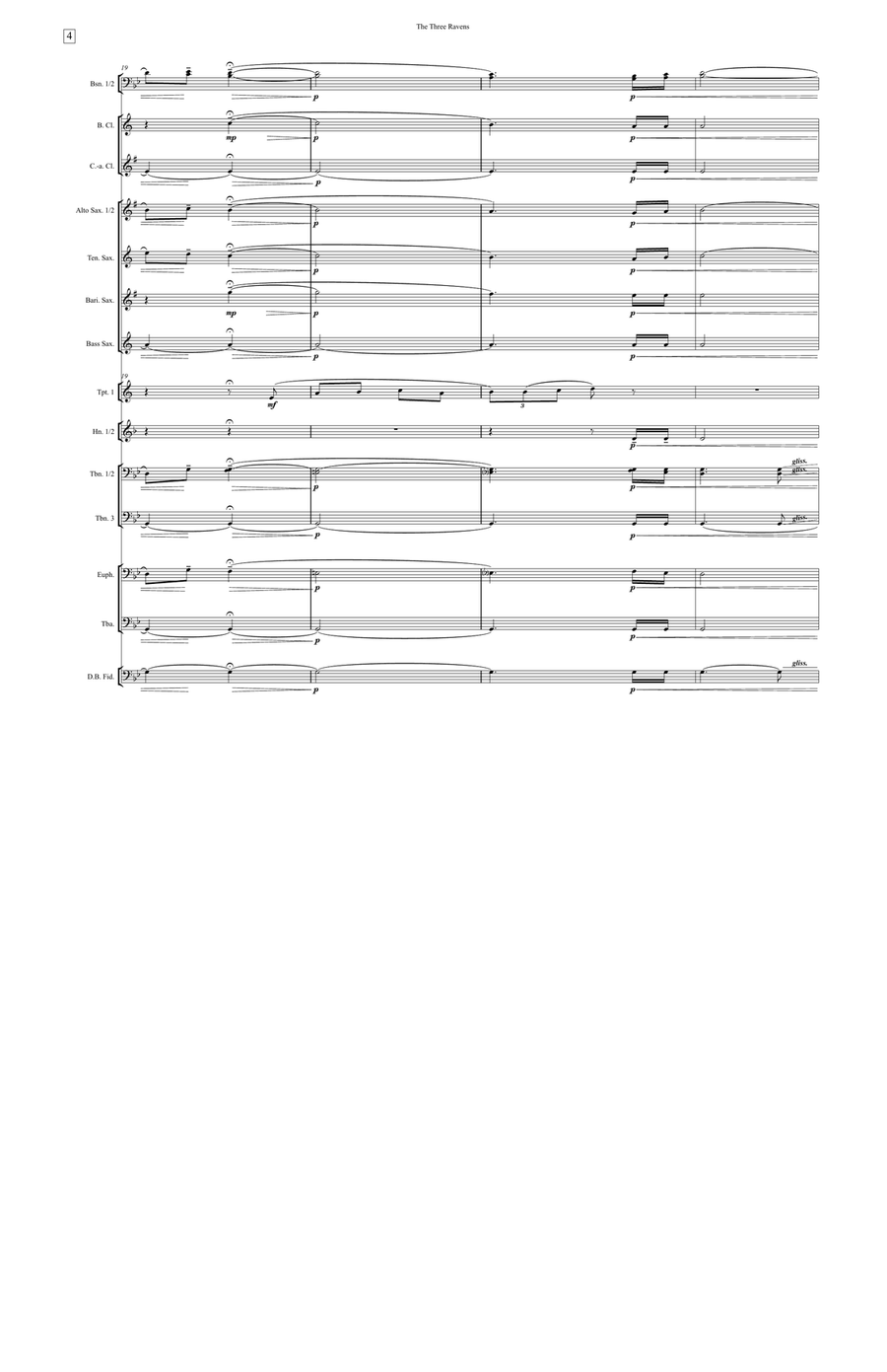 The Three Ravens (large score) Concert Band scores gallery preview page 5