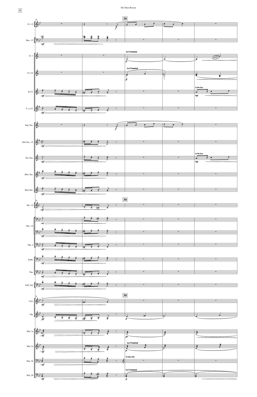 The Three Ravens (large score) Concert Band scores gallery preview page 7