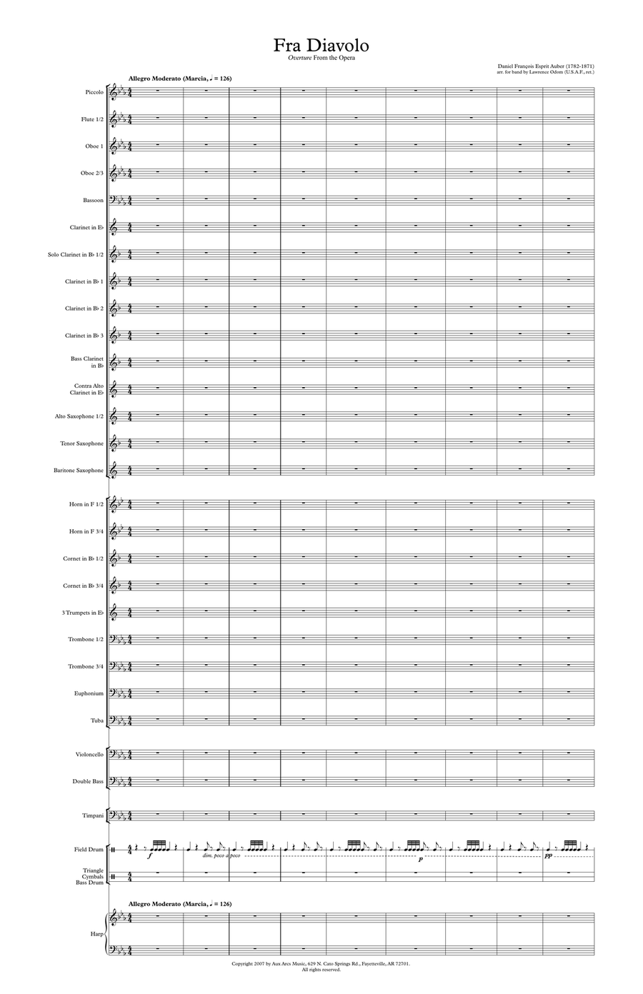 Overture to the Opera 'Fra Diavolo' (large score) Concert Band scores gallery preview page 2