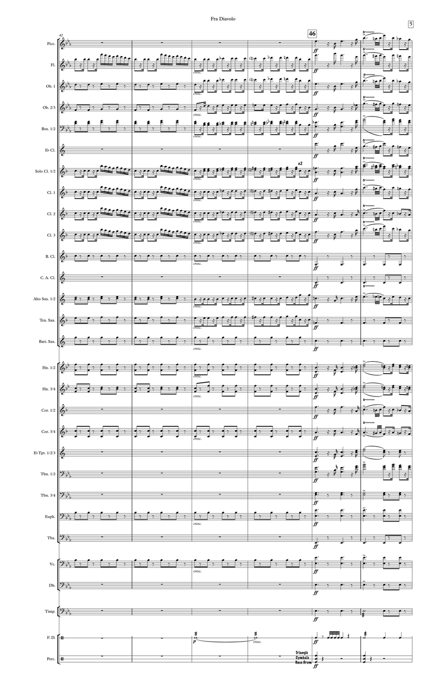 Overture to the Opera 'Fra Diavolo' (large score) Concert Band scores gallery preview page 6