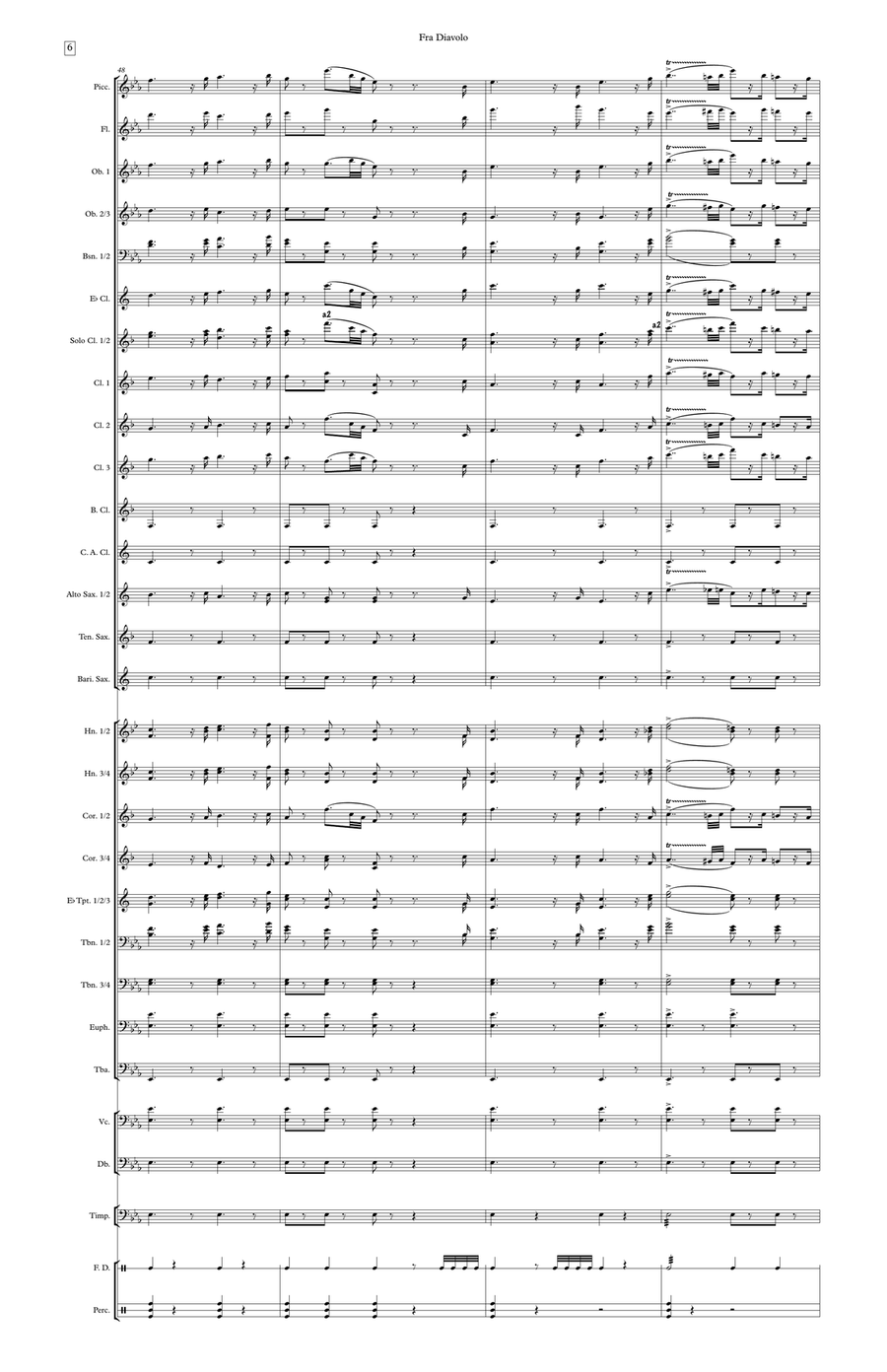 Overture to the Opera 'Fra Diavolo' (large score) Concert Band scores gallery preview page 7