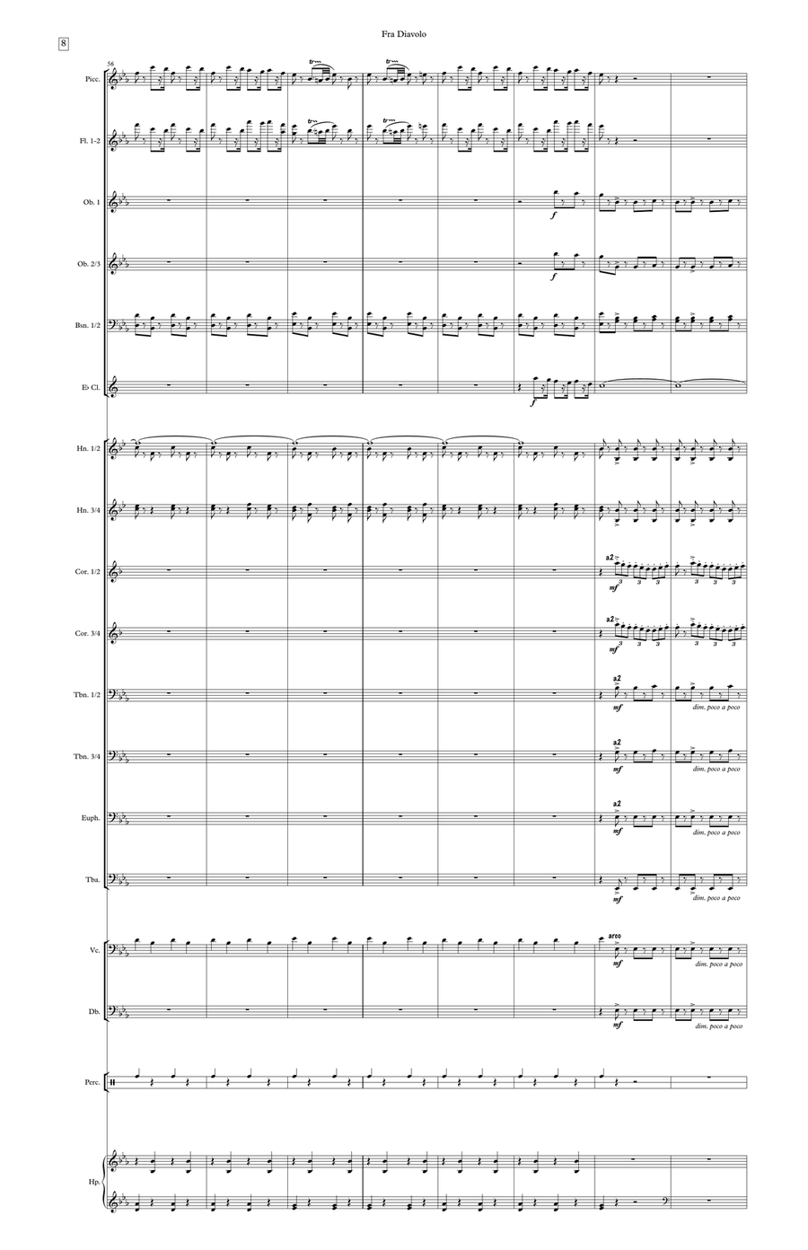 Overture to the Opera 'Fra Diavolo' (large score) Concert Band scores gallery preview page 9
