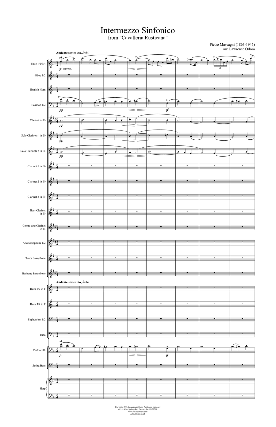 Intermezzo Sinfonico from 'Cavalleria Rusticana' (small score) Concert Band scores gallery preview page 2