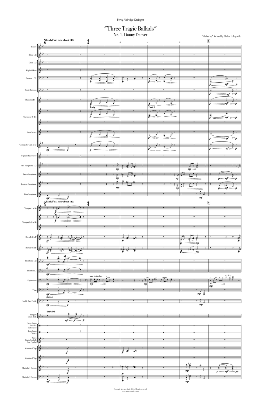 Three Tragic Ballads (large score) Concert Band scores gallery preview page 2