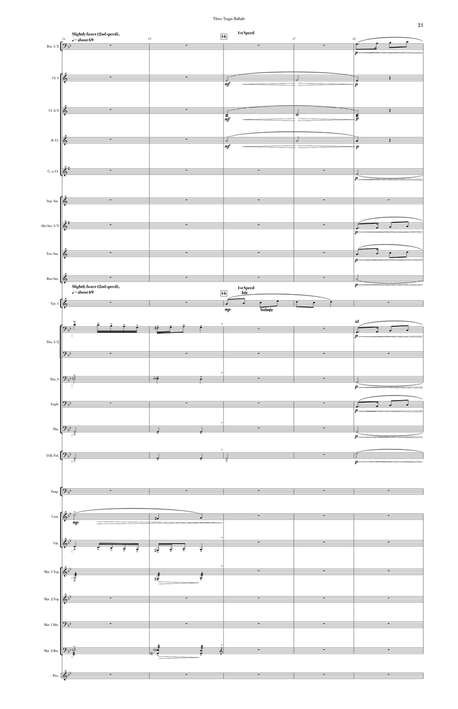 Three Tragic Ballads (large score) Concert Band scores gallery preview page 8