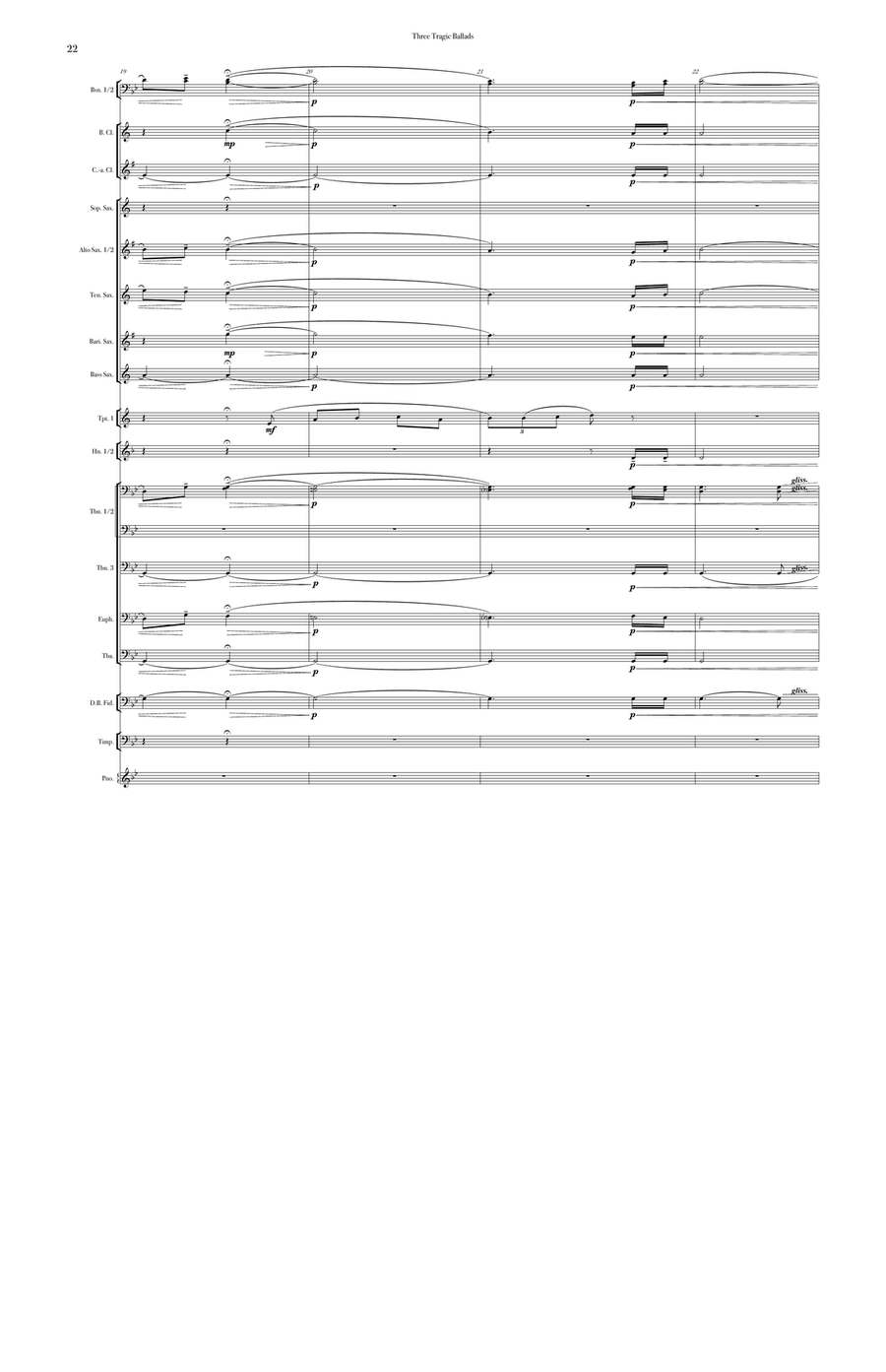Three Tragic Ballads (large score) Concert Band scores gallery preview page 9