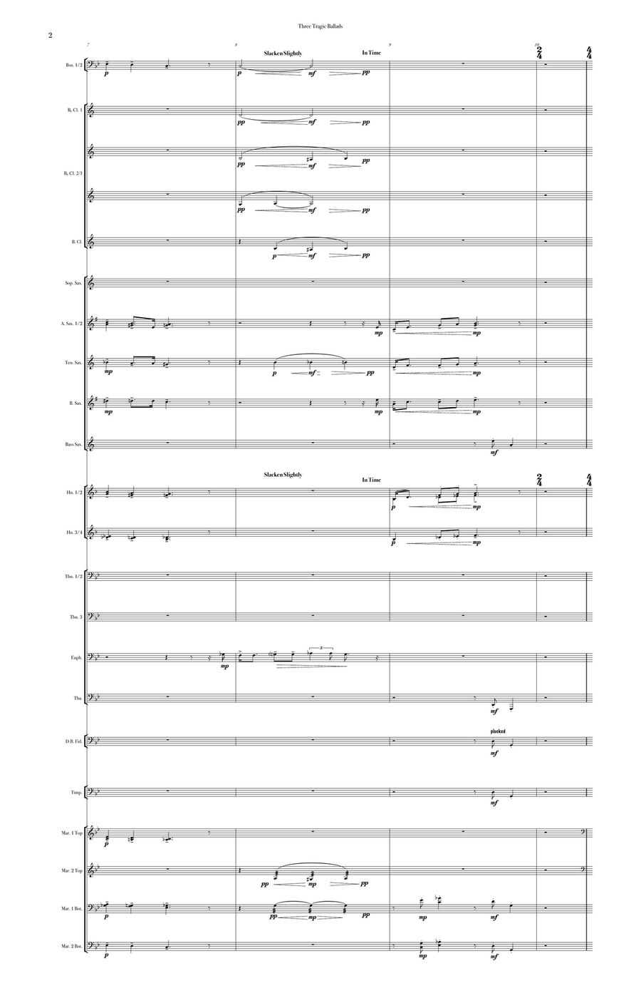 Three Tragic Ballads (small score) Concert Band scores gallery preview page 3