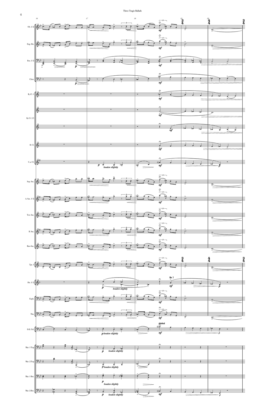 Three Tragic Ballads (small score) Concert Band scores gallery preview page 5