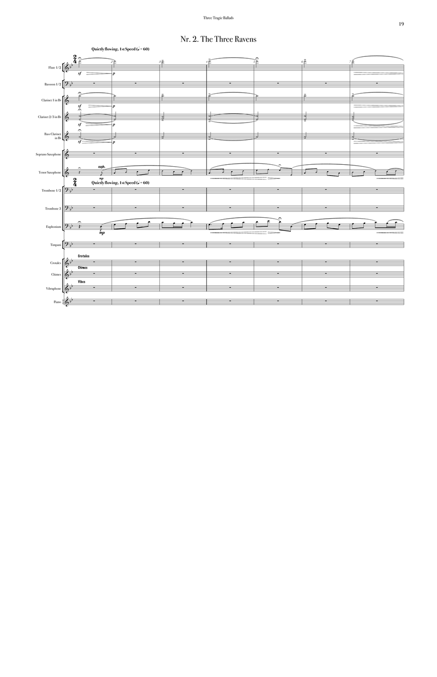 Three Tragic Ballads (small score) Concert Band scores gallery preview page 6
