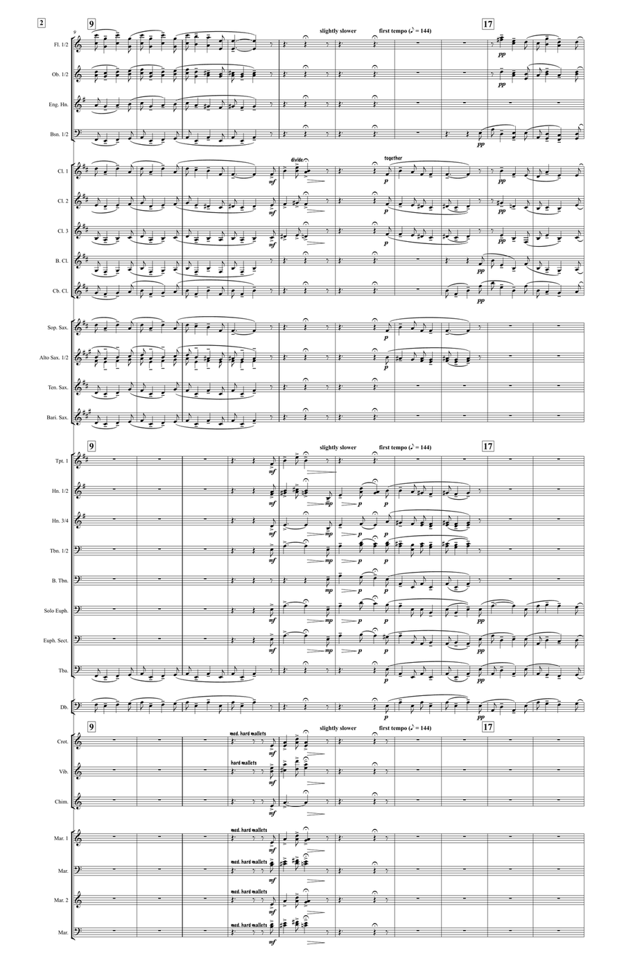 Morning Song in the Jungle (large score) Concert Band scores gallery preview page 3