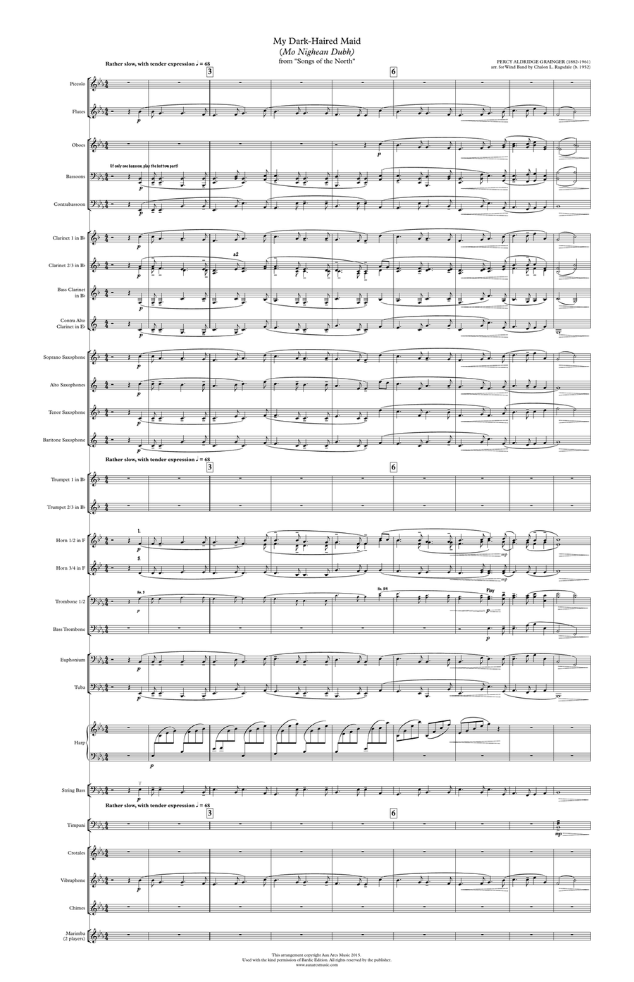 My Dark-Haired Maid (large score) Concert Band scores gallery preview page 2
