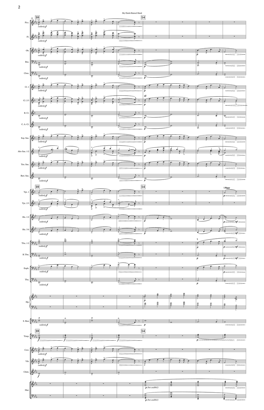 My Dark-Haired Maid (large score) Concert Band scores gallery preview page 3