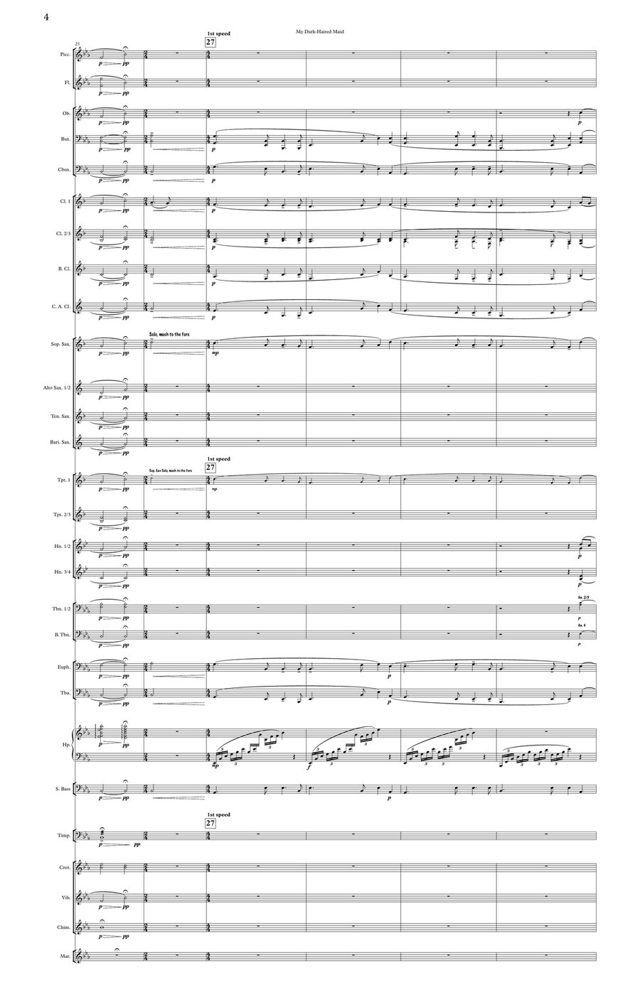 My Dark-Haired Maid (large score) Concert Band scores gallery preview page 5