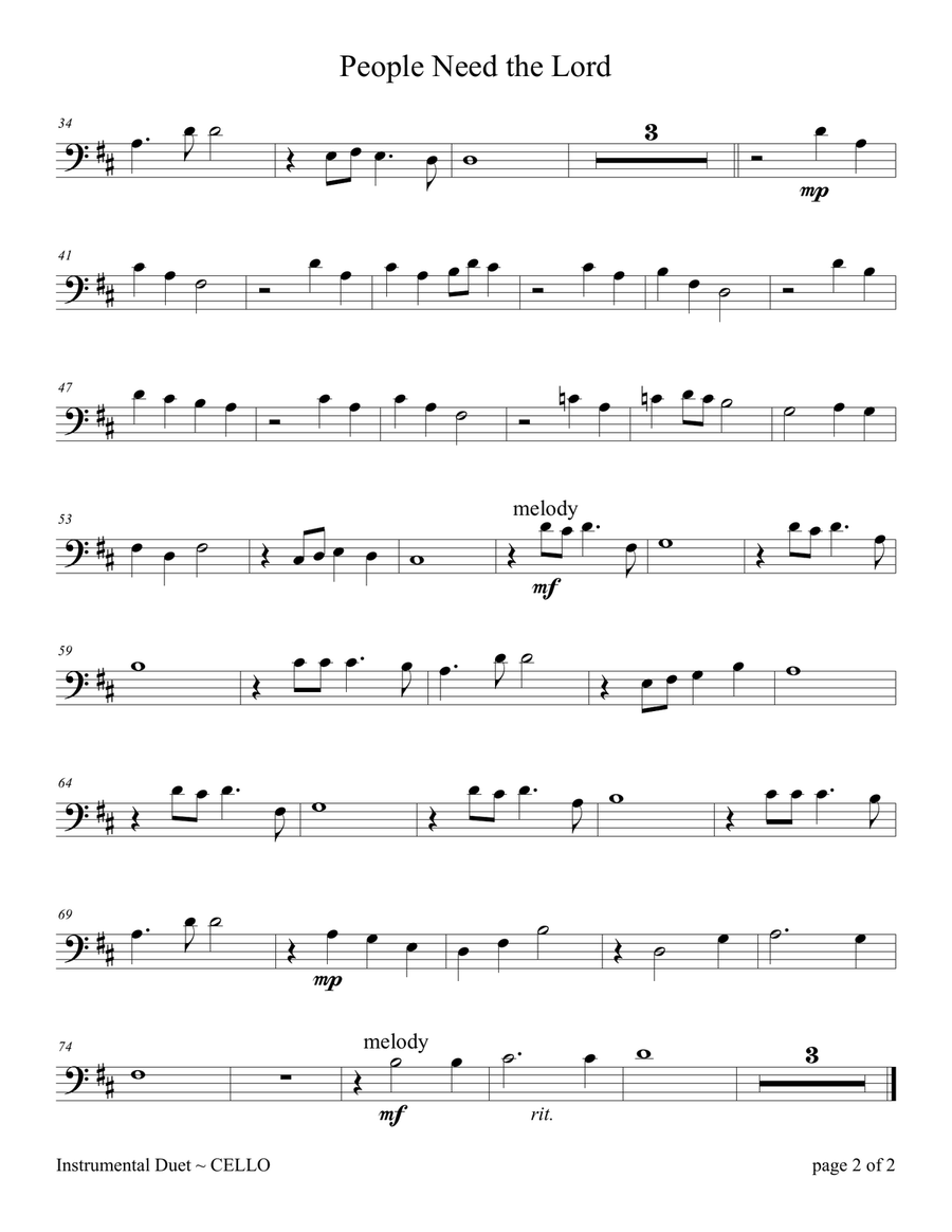 People Need The Lord Piano scores gallery preview page 2