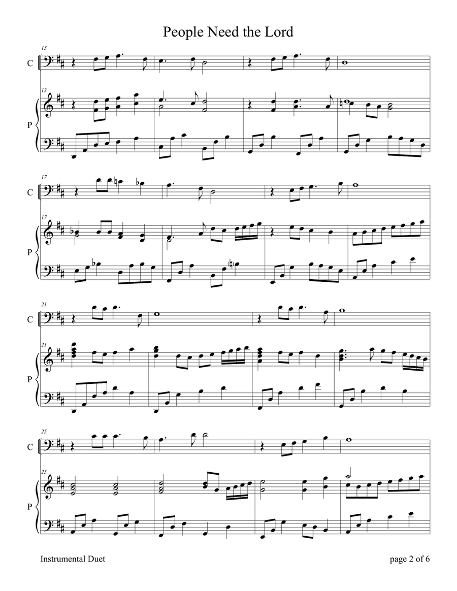 People Need The Lord Piano scores gallery preview page 4