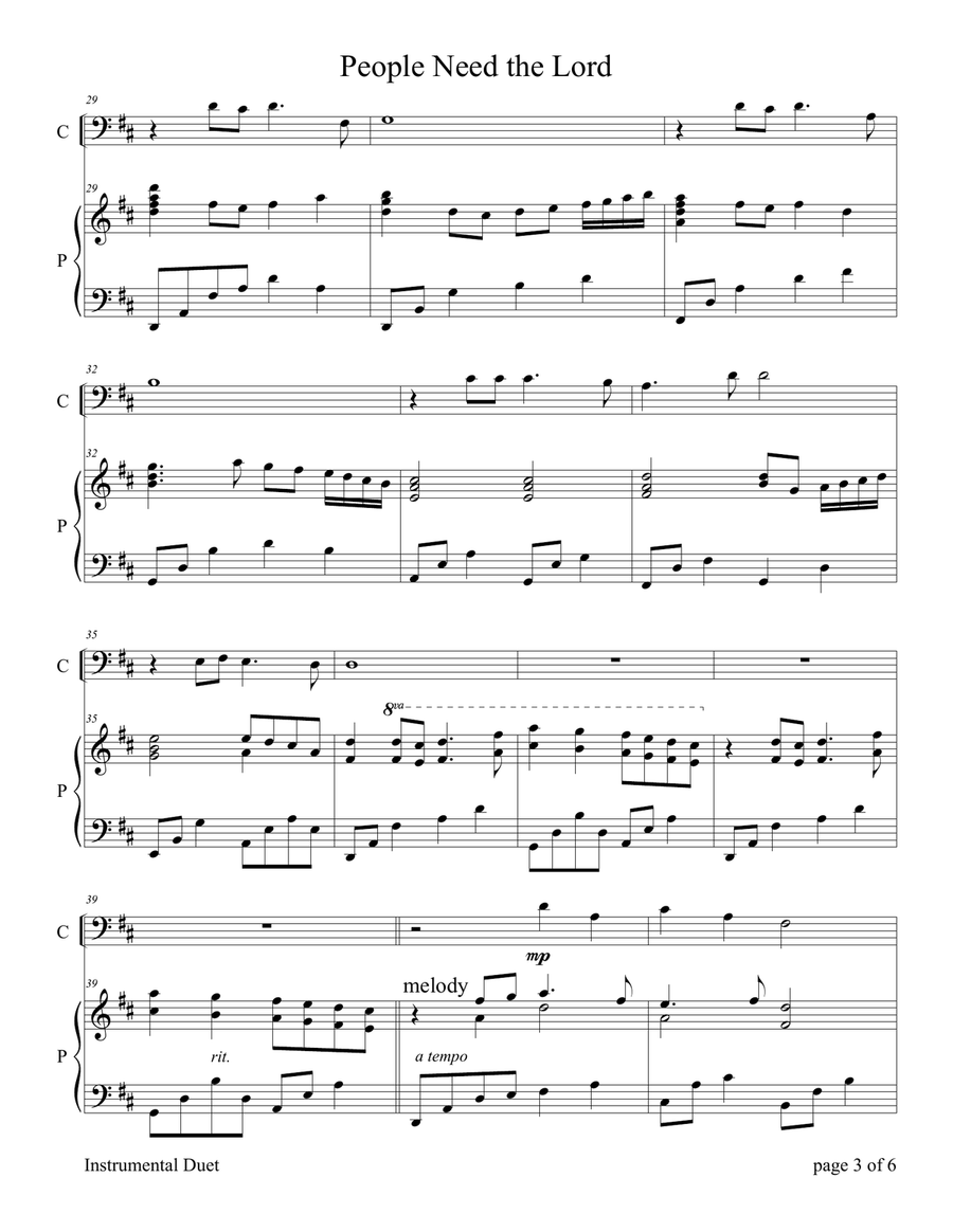 People Need The Lord Piano scores gallery preview page 5