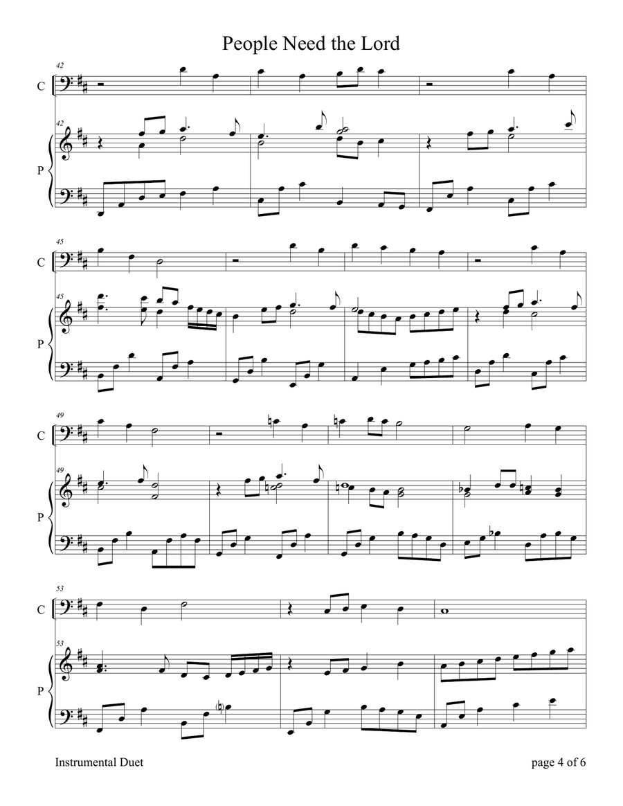 People Need The Lord Piano scores gallery preview page 6