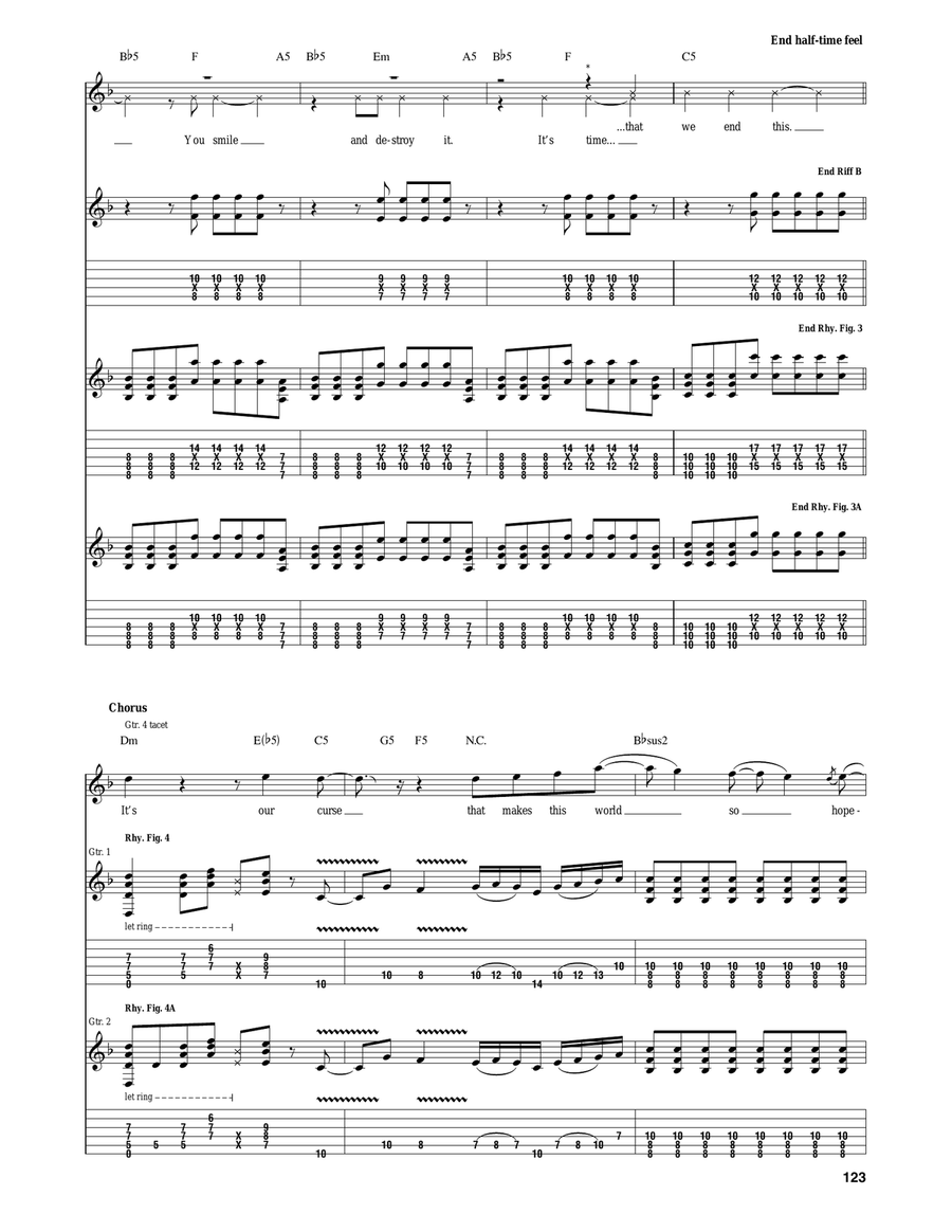 Pull Harder On The Strings Of Your Martyr Acoustic Guitar scores gallery preview page 5