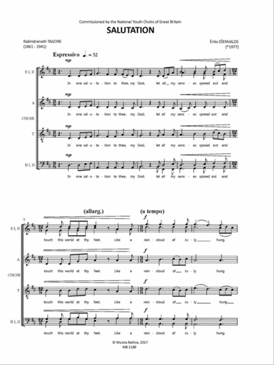 Salutation for Mixed Choir 4-Part scores gallery preview page 3