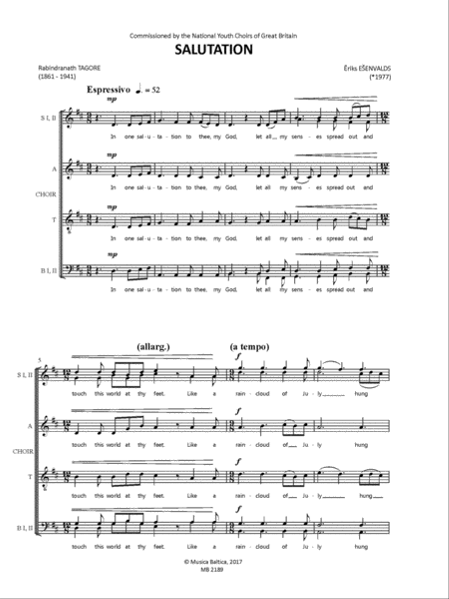 Salutation for Mixed Choir 4-Part scores gallery preview page 4