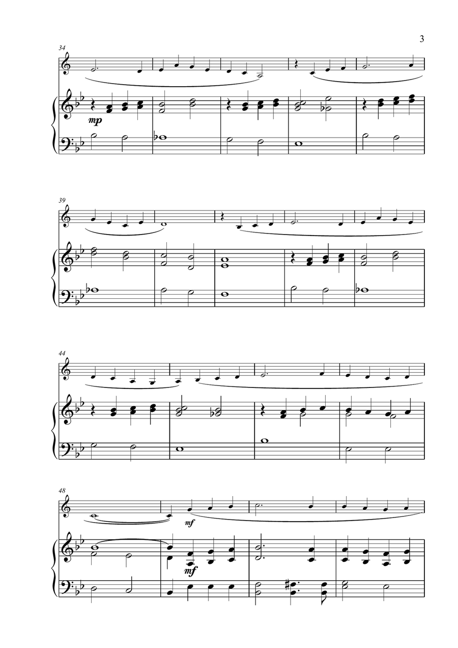 Danny Boy for Solo Clarinet and Piano Clarinet Solo scores gallery preview page 3