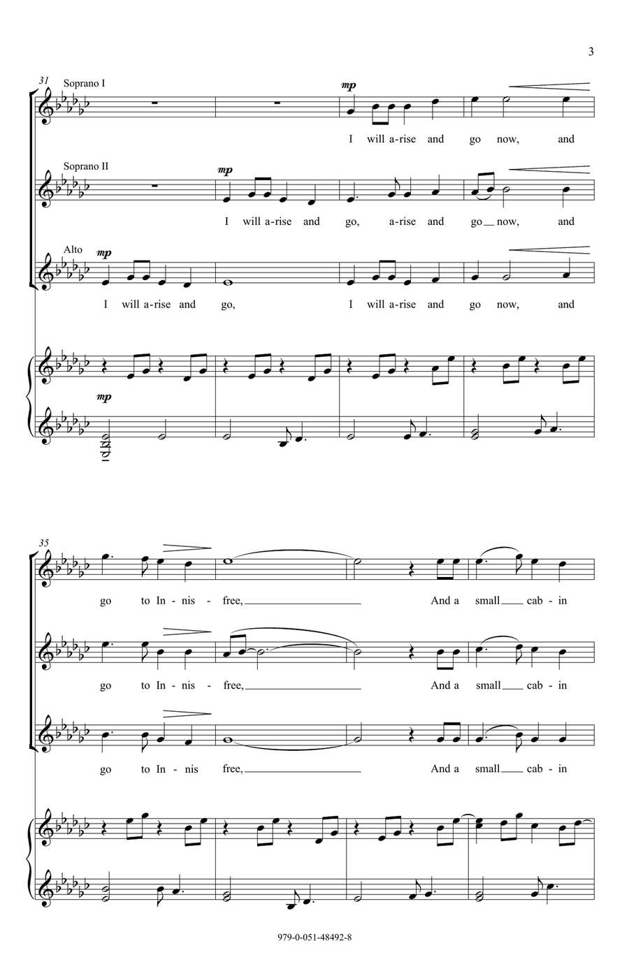 I Will Arise And Go I Will Arise And Go SSA scores gallery preview page 3
