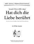 MARX: Hat dich die Liebe berührt (transposed to B-flat major)