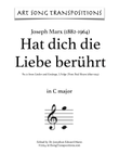 MARX: Hat dich die Liebe berührt (transposed to C major)