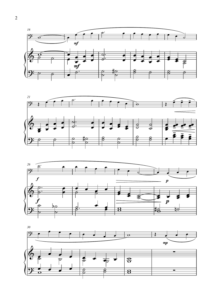 Danny Boy for Solo Cello and Piano Piano scores gallery preview page 2